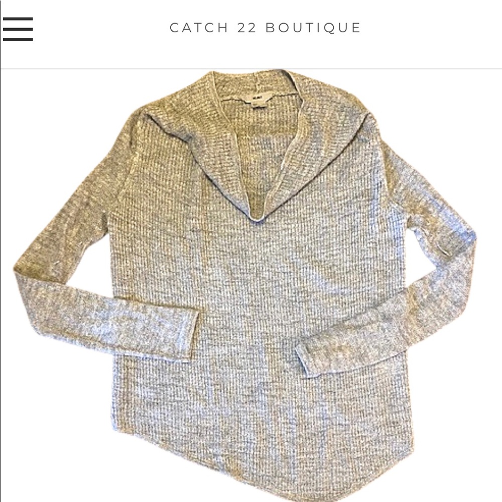 Helmut Lang Grey Sheer Sweater sz P (S)